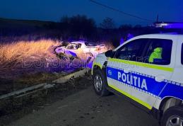 Accident în comuna Hilișeu-Horia! Stâlp spulberat de o mașină scăpată de sub control - FOTO