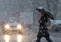 Informare meteo precipitații predominant sub formă de ninsoare, strat de zăpadă