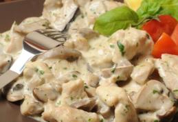 Pleurotus cu sos de vin alb