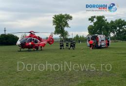 Elicopter SMURD solicitat la Dorohoi pentru o femeie care a suferit un infarct – FOTO