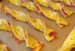 Baghete răsucite din foietaj cu cașcaval