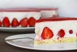 Cheesecake cu căpșune și iaurt