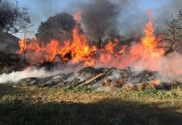 Incendiu puternic la Brăești! Un saivan, o magazie și 70 de tone de furaje au fost distruse de foc - FOTO