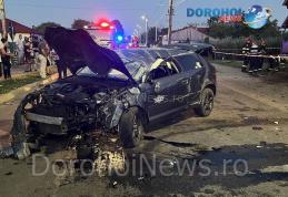 Teribilism pe o stradă din Dorohoi! O mașină scăpată de sub control s-a răsturnat pe carosabil - FOTO