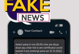 Fake news despre certificatul COVID. 200.000 de români au fost păcăliţi