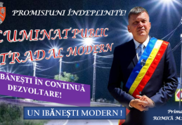 Continuă dezvoltarea Ibăneștiului - luminat public stradal modern în toată comuna