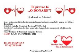 Tu ce faci de Ziua Dorohoiului? Fă ceva inedit! Provoacă un prieten la o donare!