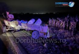 Accident! Căruță lovită de un autoturism în apropiere de Brăești – FOTO