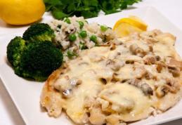 Pește cu ciuperci la cuptor