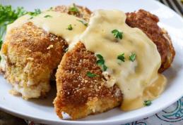 Șnițel umplut cu ciuperci și cașcaval