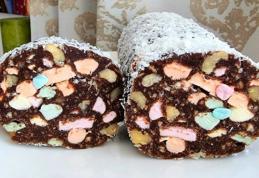 Salam de biscuiți cu marshmallows