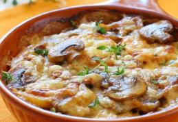 Cartofi gratinați cu ciuperci