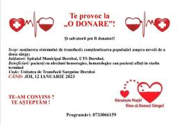 UTS Dorohoi: Implică-te în campania „Te provoc la o donare!” Facem bine împreună!