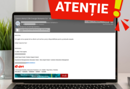 E.ON Energie România avertizează asupra unor e-mailuri de tip phishing primite de clienți ai companiei