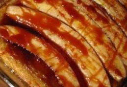 Cremă de vanilie cu ciocolată și banane caramelizate