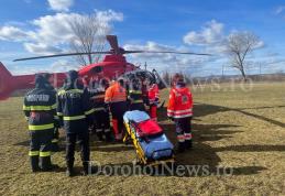 Elicopter SMURD solicitat la Dorohoi pentru un bărbat din Oroftiana care a suferit un infarct – FOTO