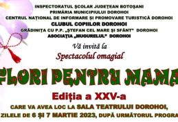 Clubul Copiilor Dorohoi organizează spectacolul omagial „Flori pentru mama” 2023. Vezi programul!