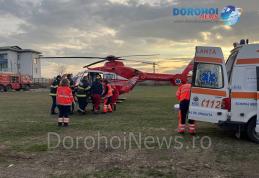 Bărbat din Dorohoi, în stare gravă, preluat de elicopterul SMURD - FOTO