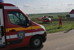 Terapia intensivă mobilă și elicopterul SMURD chemate în urma unui accident rutier