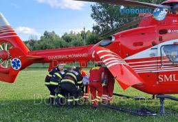Bărbat preluat de elicopterul SMURD după ce a căzut dintr-un copac – FOTO