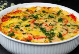 Budincă din piept de pui cu legume