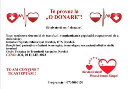 UTS Dorohoi: Implică-te în campania „Te provoc la o donare!” Facem bine împreună!