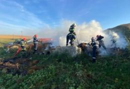 Aproximativ 30 de tone de furaje distruse în această dimineață în urma unui incendiu - FOTO