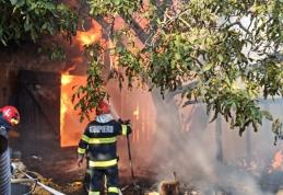 Gospodărie cuprinsă de flăcări la Brăești. Proprietara a suferit un atac de panică - FOTO