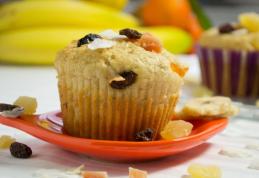 Brioșe de post cu banane și fructe exotice