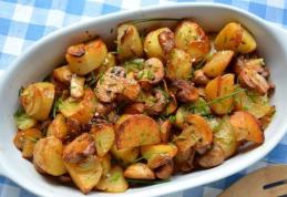 Cartofi la tavă cu ciuperci