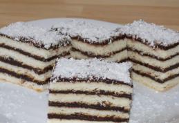 Prăjitură cu foi albe și cremă de ciocolată
