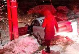 Focuri de armă și urmărire pe zăpadă pentru a opri o mașină încărcată cu țigări de contrabandă la Pădureni - FOTO