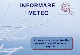 Meteorologii au emis o atenționare COD GALBEN de ger pentru județul Botoșani