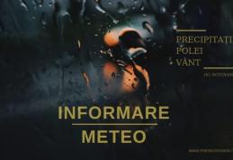 ANM a emis o informare de precipitații, vânt și depunere de polei, pentru județul Botoșani