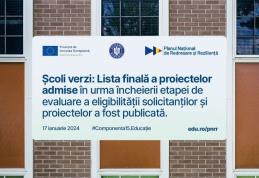 Apel PNRR: Construirea și dezvoltarea unei rețele-pilot de școli verzi. Instituții admise din județul Botoșani