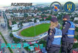 Măsuri de ordine publică la meciul de fotbal dintre F.C. Botoșani și Poli Iași