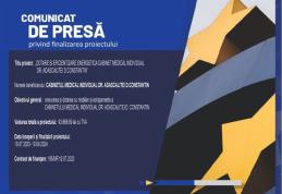 PNRR: Anunț finalizare implementare proiect „Dotare și eficientizare energetică cabinet medical individual dr. Adăscăliței D. Constantin”