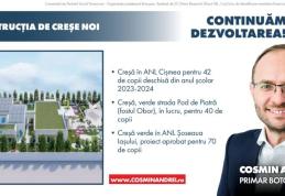 Primarul Cosmin Andrei anunță încă două creșe noi, în zona fostului Obor și în ANL Șoseaua Iașului, după creșa deschisă anul trecut în ANL Cișmea