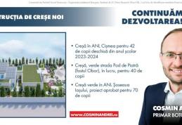 Primarul Cosmin Andrei pe șantierul creșei care se construiește în zona fostului Obor: „Anul viitor vom deschide această creșă verde pentru 40 de copi