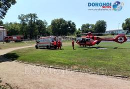 Bărbat din comuna Suharău preluat de urgență de elicopterul SMURD de la Dorohoi - FOTO