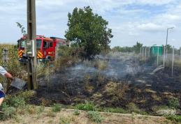 Aproximativ un hectar de vegetație uscată a ars astăzi într-o livadă