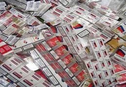 Ţigări de contrabandă transportate cu sania