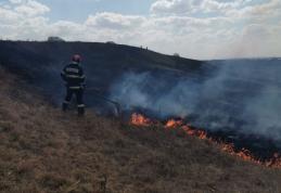 Pompierii botoșăneni au intervenit pentru stingerea a două incendii de vegetație uscată la Burlești și Stăuceni