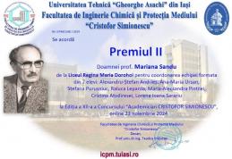 Liceenii de la „Regina Maria” Dorohoi, colecție de premii la Concursul de chimie „Academician Cristofor Simionescu”
