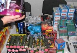 Mii de articole pirotehnice găsite asupra unei femei în Piața Centrală și confiscate de poliţişti