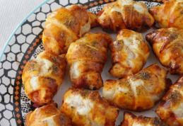 Mini croissante pizza cu șuncă și cașcaval