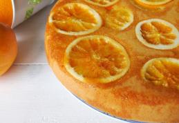Prăjitură răsturnată cu portocale caramelizate