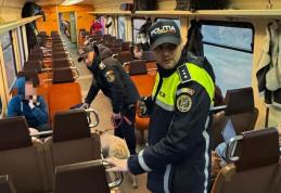 Dorohoi: Trenurile verificate de polițiștii de la Transporturi sprijiniți de câinele antidrog