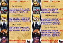 Vezi ce filme vor rula la Cinema „MELODIA” Dorohoi, în perioada 22-27 aprilie 2025 – FOTO