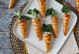 Morcovi din foitaj - aperitivul drăguț de paște